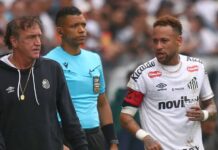 Coritiba reage contra o Santos, jogo termina em tensão e Neymar se envolve em polêmica com quarto árbitro Coritiba reage contra o Santos, jogo termina em tensão