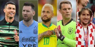 De Cristiano Ronaldo a Messi: veteranos vivem “última dança” na Copa do Mundo de 2026 Cristiano Ronaldo, Lionel Messi e Manuel Neuer representando veteranos da Copa do Mundo de 2026
